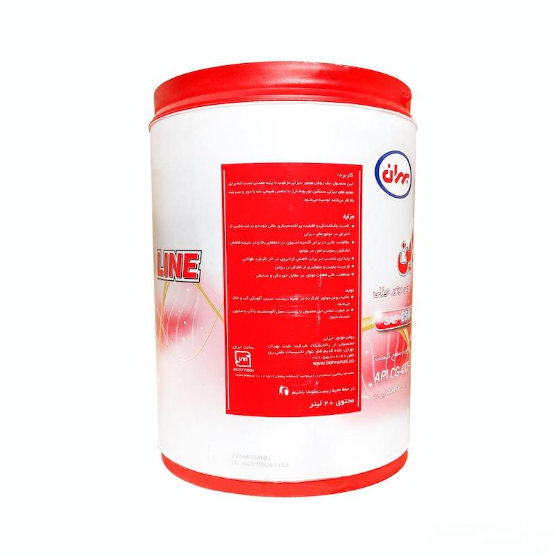 روغن موتور دیزلی بهران توربو لاین API CG-4 / CF-4 / Cf 25W-50 حجم 20 لیتر 