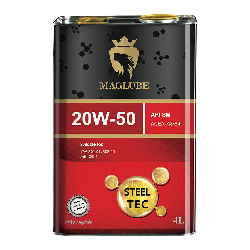 روغن موتور مگلوب مدل  Steel Tec 20W-50 حجم 4 لیتر