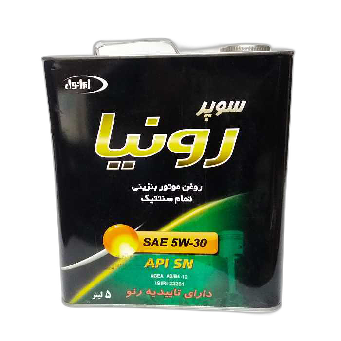 روغن موتور ایرانول مدل سوپر رونیا 5W30 SN حجم 5 لیتر 