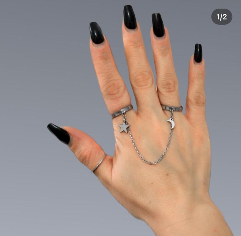 انگشتر زنجیری ماه و ستاره