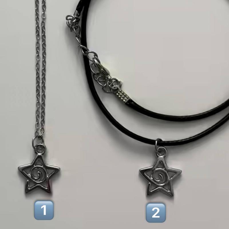 گردنبندستاره اسپرال چرمی
