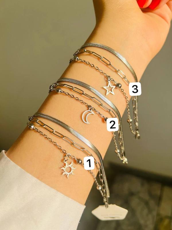 خوشگلترین دستبندسه لاین استیل