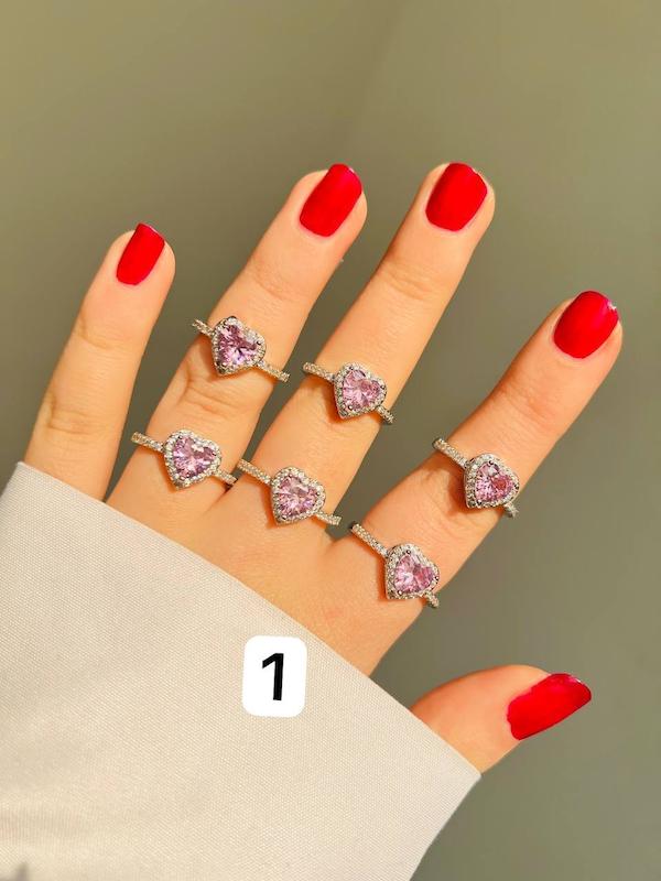 کالکشن انگشترجواهری صورتی