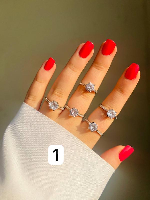 انگشتر تک نگین جواهری