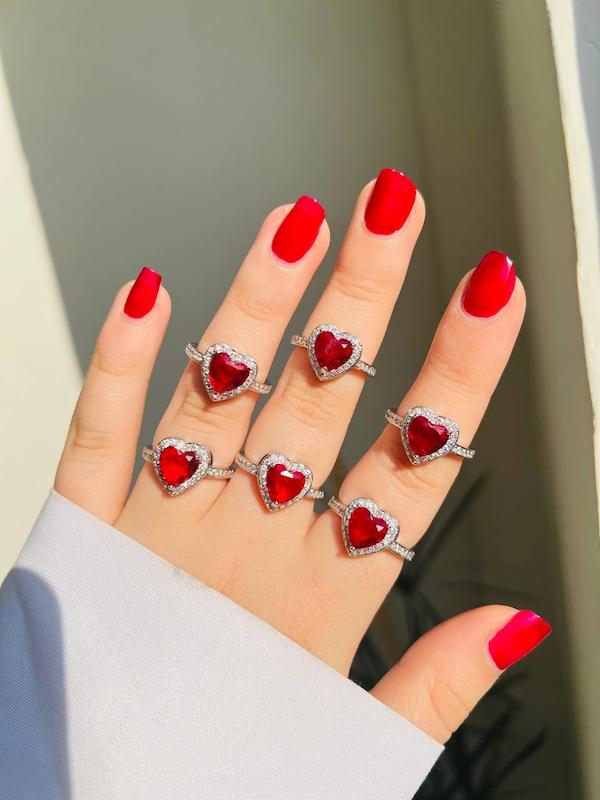 انگشتر تک نگین قلب