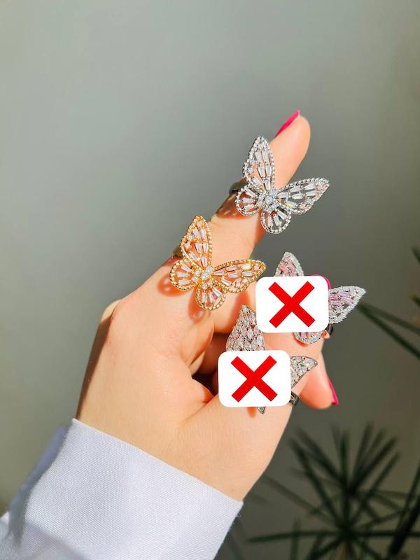 انگشتر پروانه کریستالی