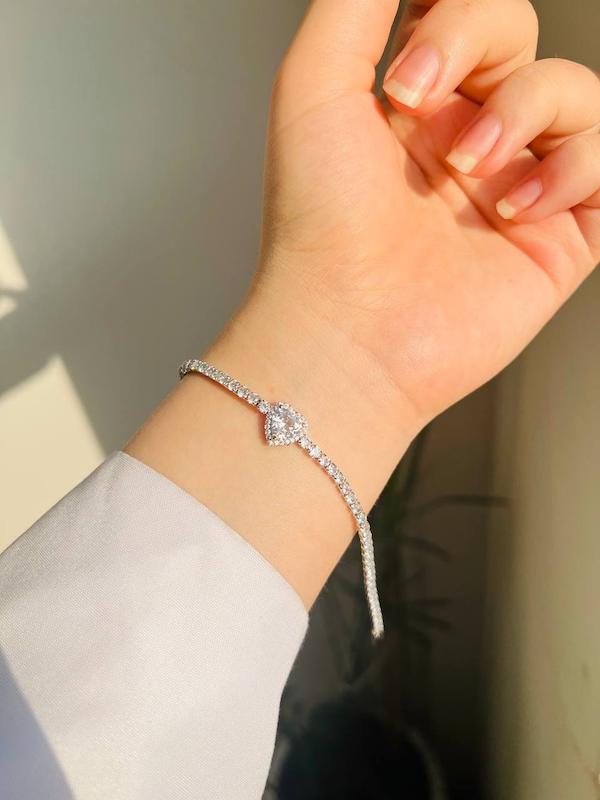 دستبند جواهری قلب