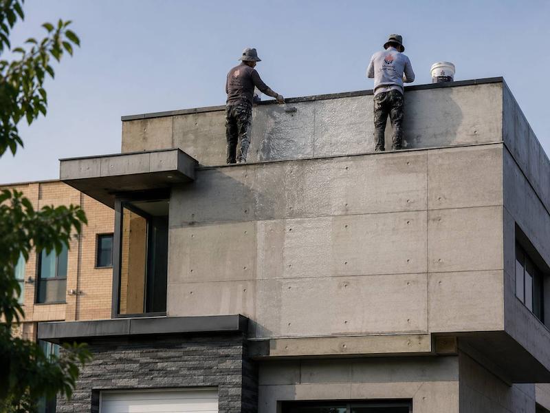 عایق نمای بتنی و میکروسمنت ( ایزوگام مایع )