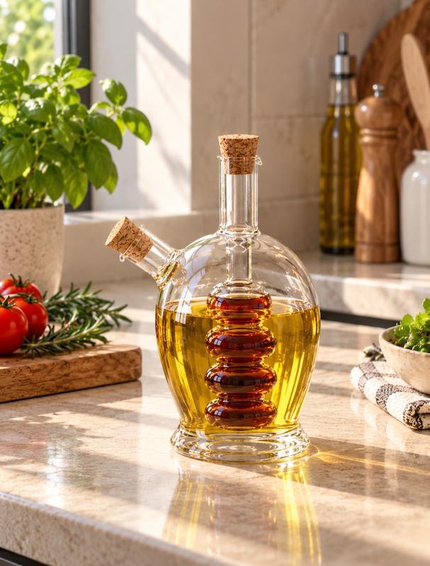ظرف روغن و سرکه دومخزنه پیرکس وارداتی
