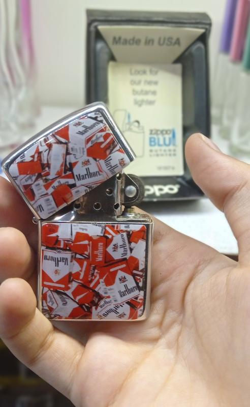 فندک بنزینی زیپو  طرح سیگار ماربوروکوچک