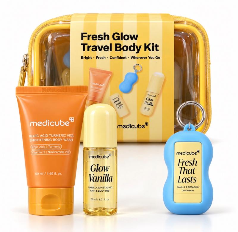 پک مسافرتی روشن‌کننده بدن مدیکیوب Fresh Glow Travel Body Kit