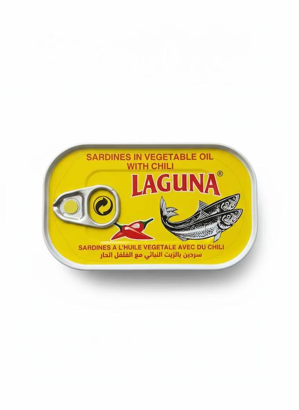 کنسرو ماهی ساردین لامونا 155 گرم با فلفل چیلی در روغن گیاهی فیلیپین 
