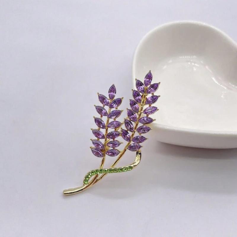 سنجاق سینه شاخه گل لوندر نگینی