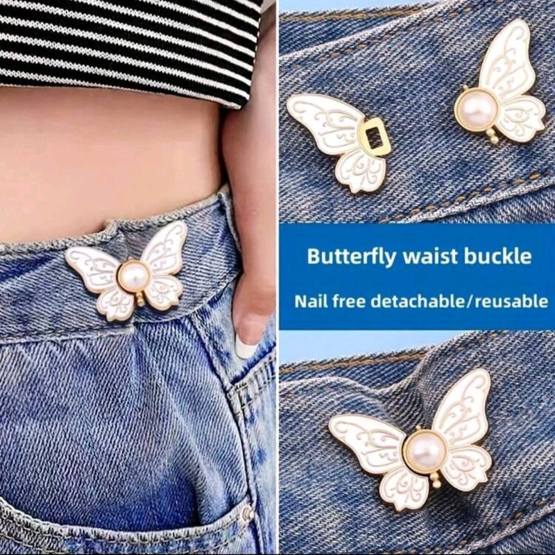 گیره جفتی تنگ‌کننده لباس پروانه مرواریدی