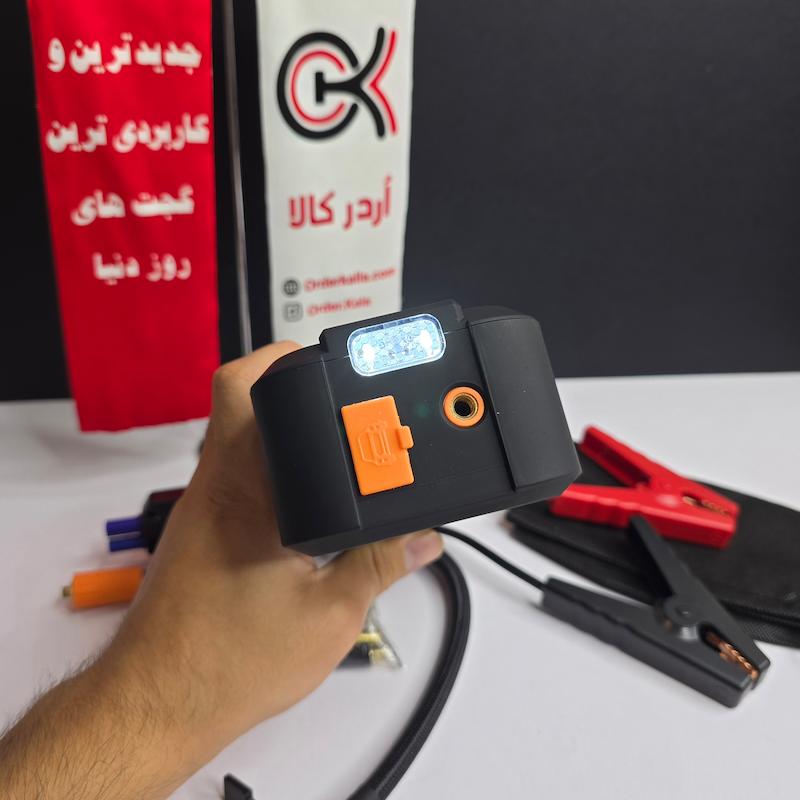 جامپ استارتر و پمپ باد چهارکاره همراه با کیف قابل حمل