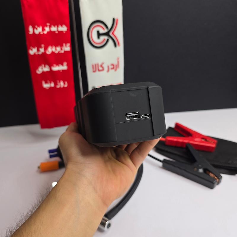 جامپ استارتر و پمپ باد چهارکاره همراه با کیف قابل حمل