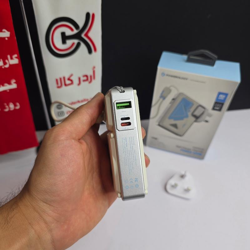 پاوربانک وایرلس و شارژر دیواری 10,000 پاورلوژی مدل POWEROLOGY PP080