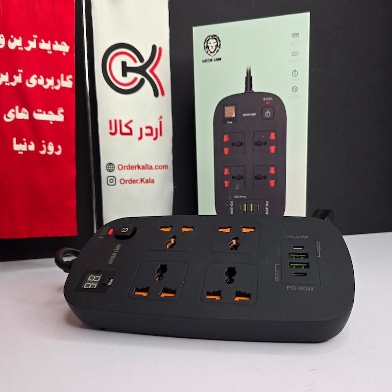چند راهی برق، محافظ برق و شارژر گرین لاین ۳،۵۰۰ وات