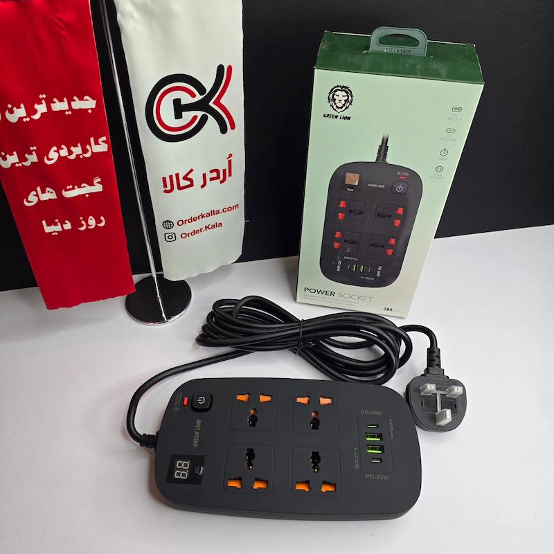 چند راهی برق، محافظ برق و شارژر گرین لاین ۳،۵۰۰ وات