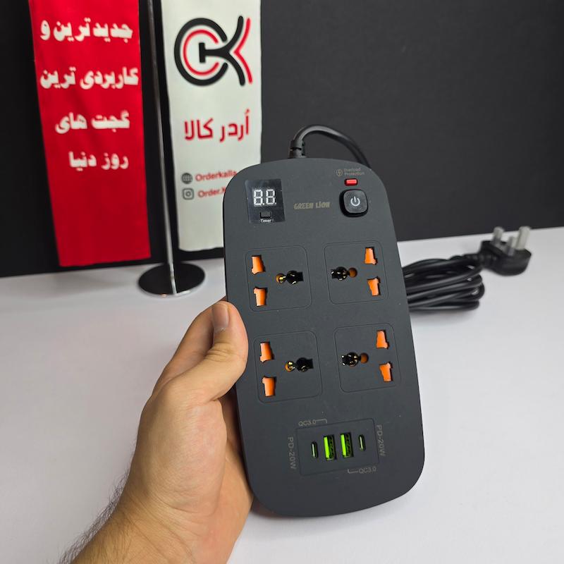 چند راهی برق، محافظ برق و شارژر گرین لاین ۳،۵۰۰ وات