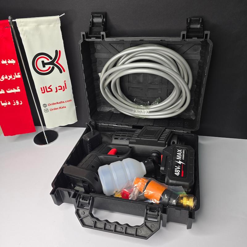 کارواش شارژی کیف‌دار جفت باتری ۴۸ ولت