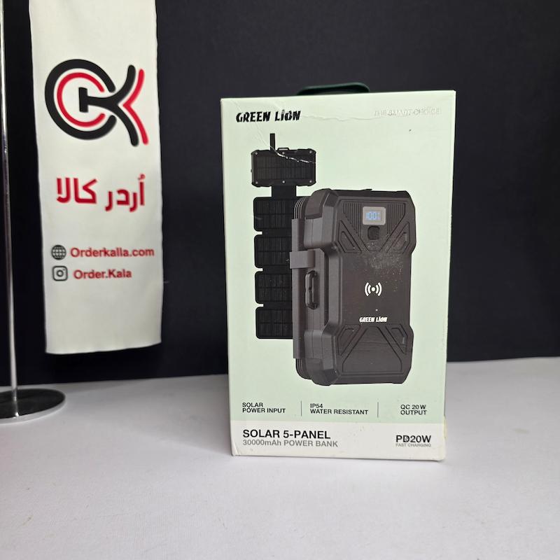 پاوربانک 5 پنل خورشیدی 30،000 گرین لاین مدل Green Lion Solar 5-Panel