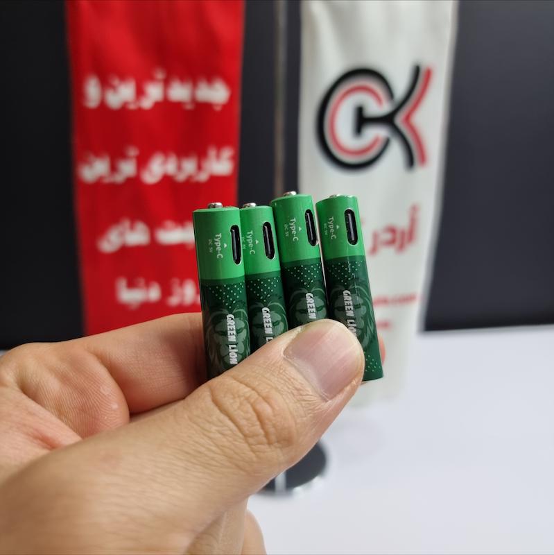 باتری نیم قلمی قابل شارژ گرین لاین بسته ۴ عددی