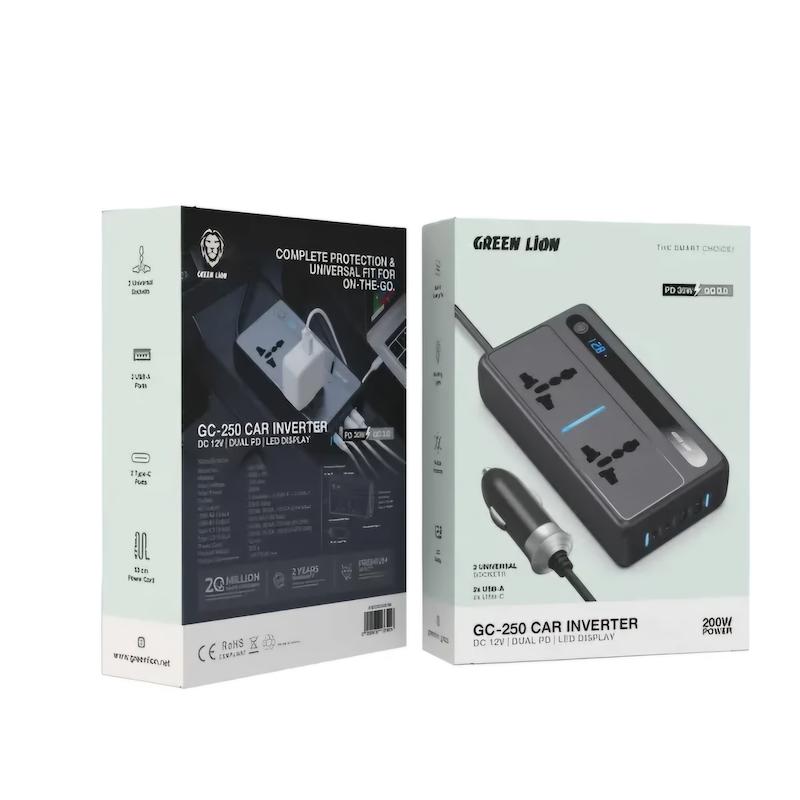 اینورتر فندکی خودرو 200 وات گرین لاین مدل GC-250