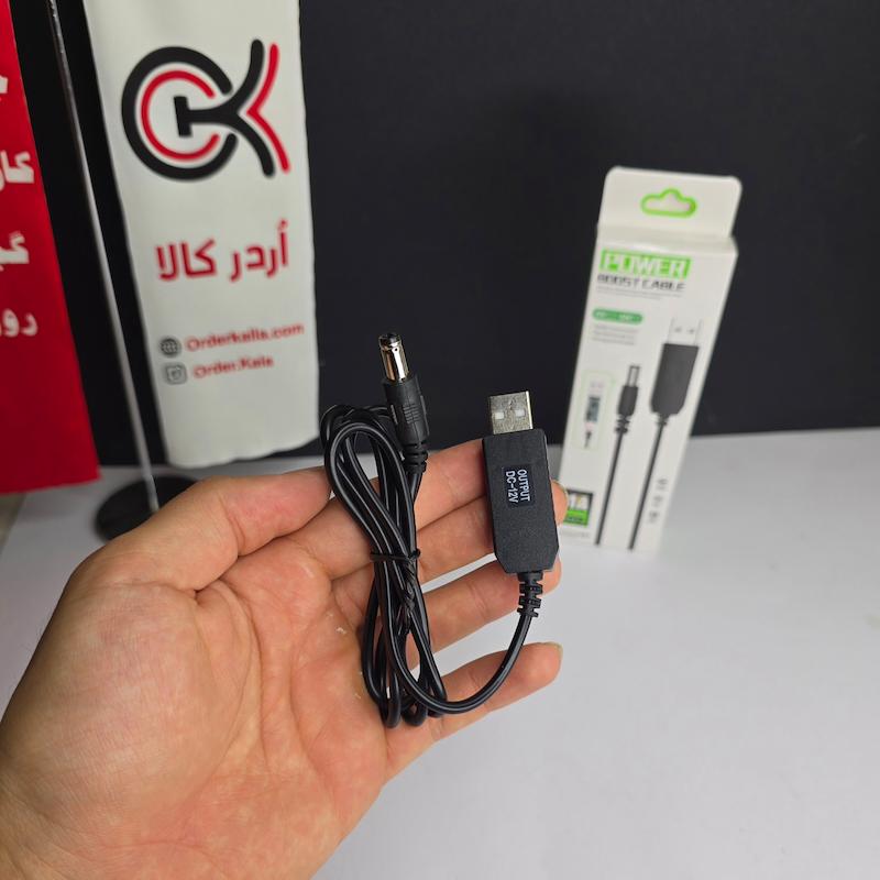 کابل تبدیل برق USB به DC مدل ۱۲ ولت
