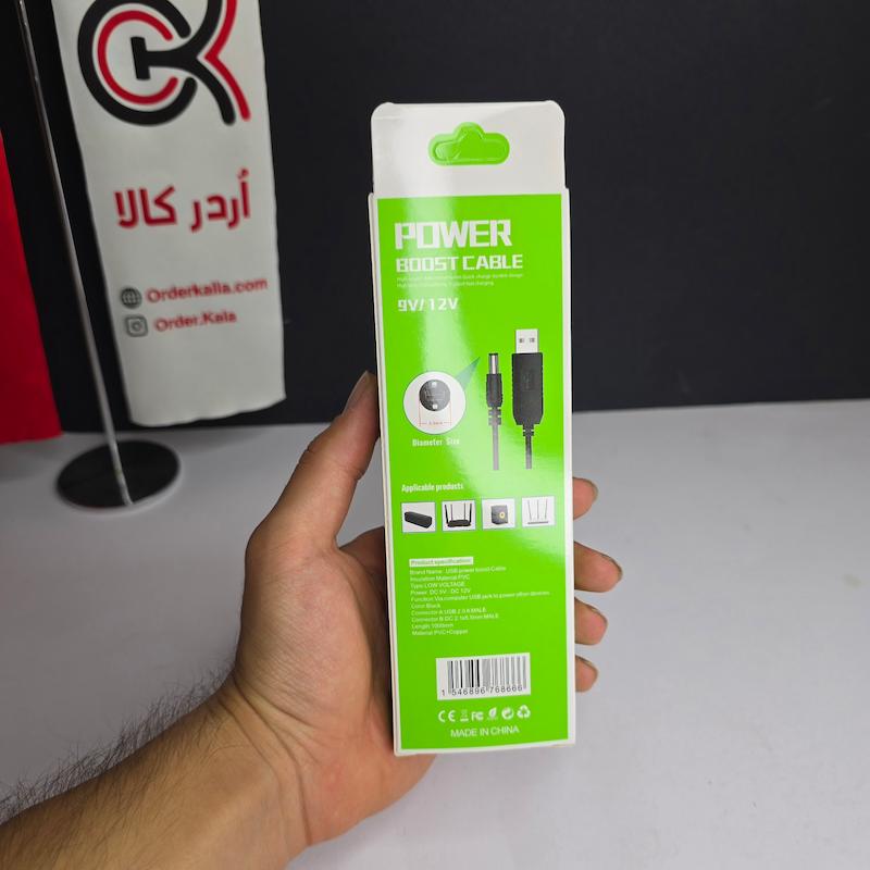 کابل تبدیل برق USB به DC مدل ۱۲ ولت