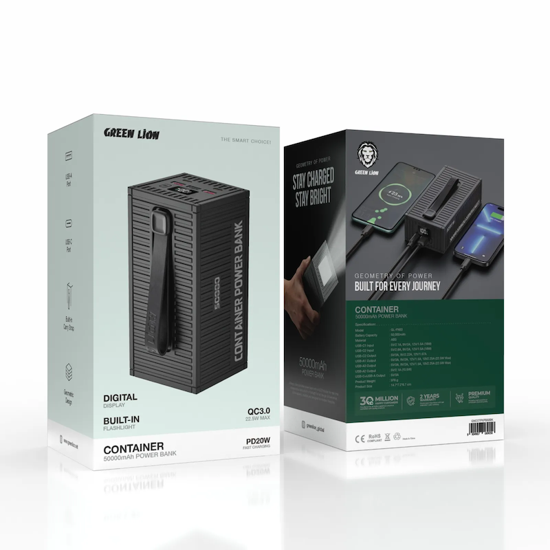 پاور بانک 50000 گرین لاین Green Lion مدل GL-PX63 توان 22.5 وات