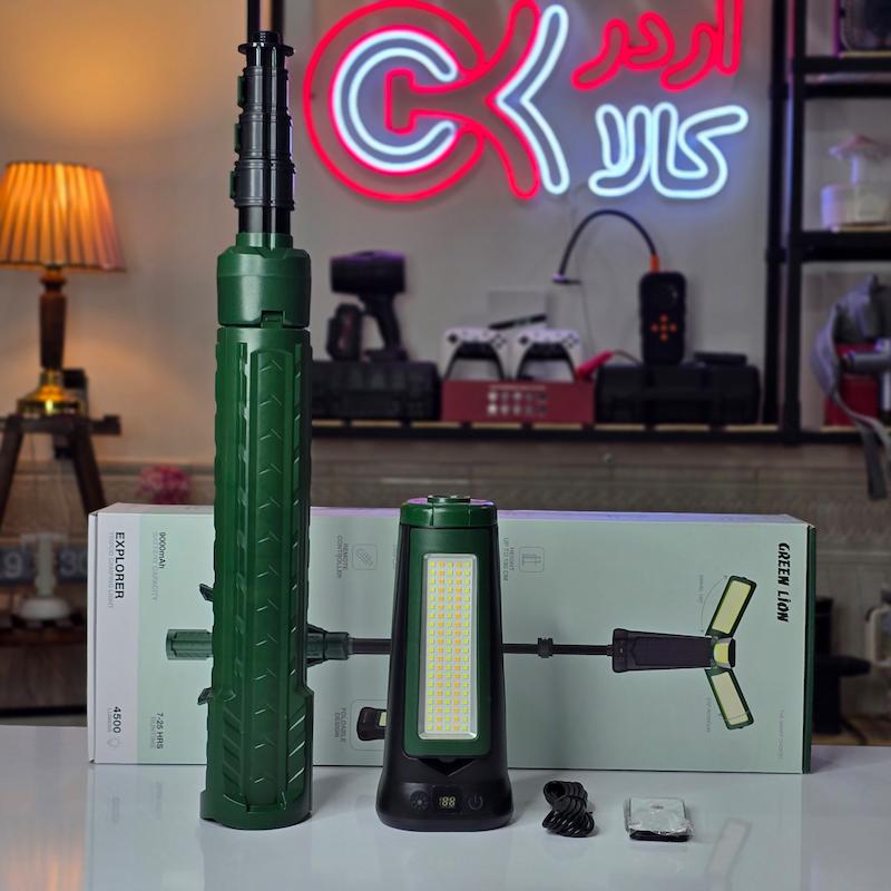 چراغ کمپینگ شارژی با سه پایه گرین لاین مدل (GNTCLEX4LM)Green Lion Explorer Tripod Camping Light