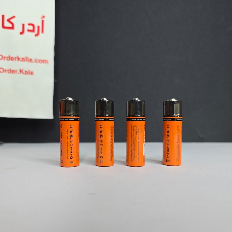 باتری قلمی قابل شارژ پورودو بسته ۴ عددی مدل Porodo AA LI-Ion Battery USB-A Rechargeable 4-Pack
