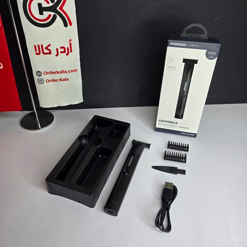 تریمر شارژی ضدآب پورودو مدل Porodo Lifestyle RECHARGEABLE TRIMMER GROOMAX