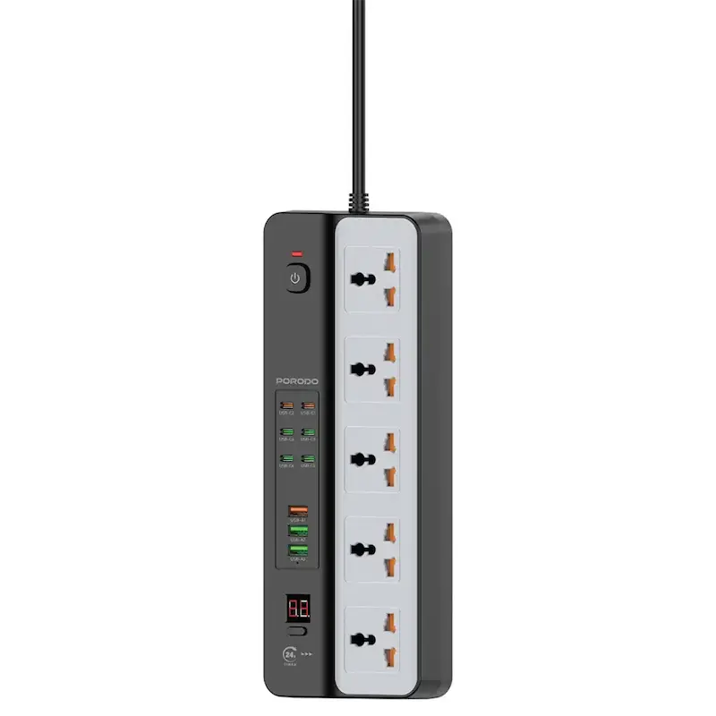 چند راهی برق پرودو مدل Porodo Power Strip PDFWCH098BK