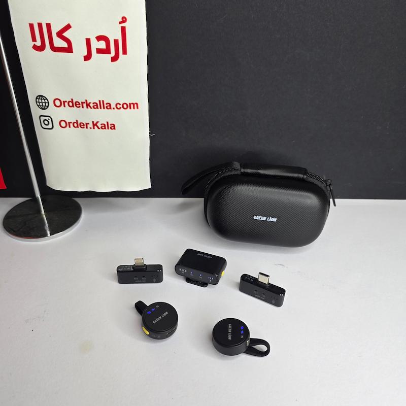میکروفون یقه‌ای بی‌سیم سه کاره گرین‌لاین مدل Green Lion GM-85X 3 In 1 Wireless Microphone