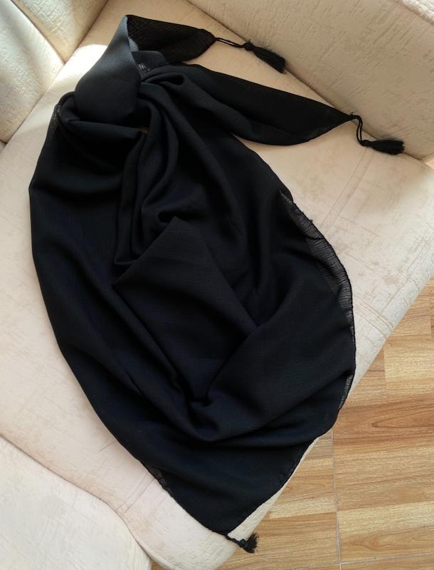 روسری مشکی ساده درختی کاملا مشکی