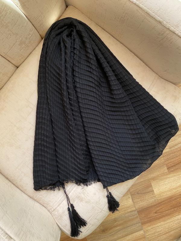 شال حصیری مشکی تک