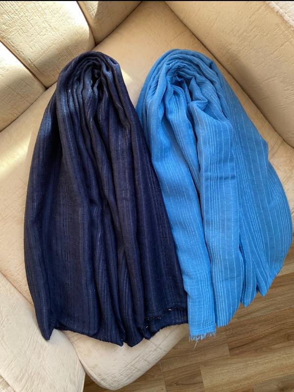 شال نخ لمه آبی