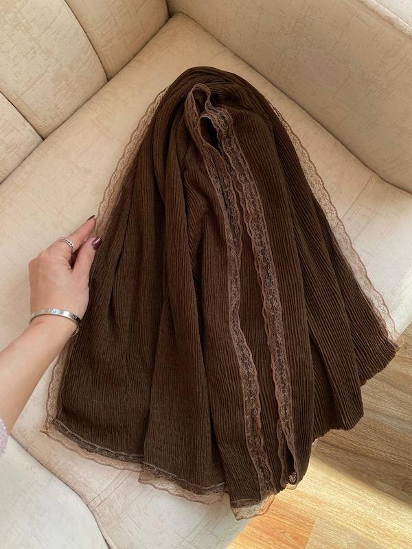 شال دانتل قهوه ای سرمه ای ۱۰۰۴