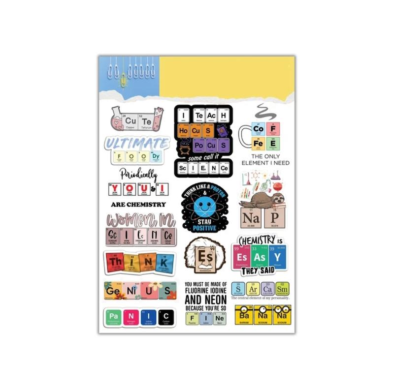 استیکر طرح جدول تناوبی 