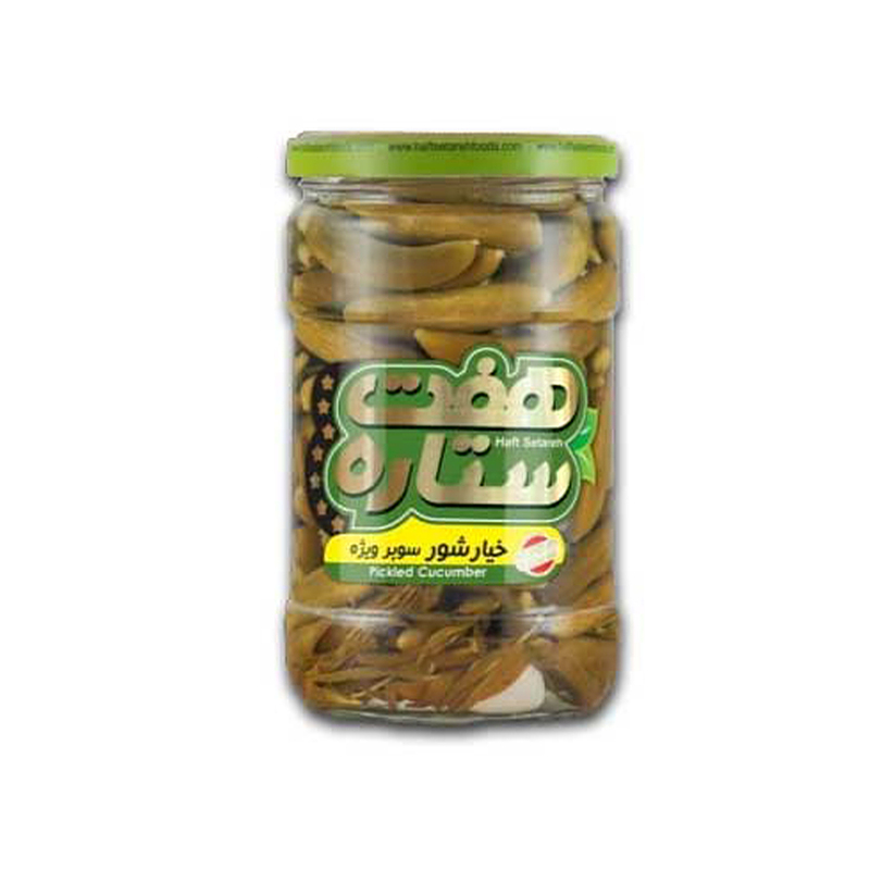 خیارشور سوپرویژه شیشه 680گرمی	هفت ستاره		12	عددی	|	 قیمت مصرف کننده:	92,900