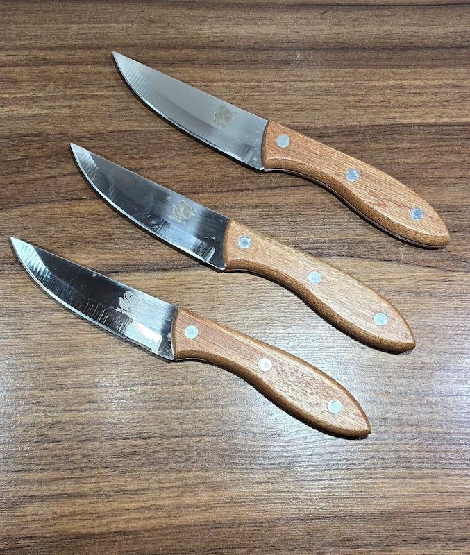 چاقو دسته چوبی 3 میخ