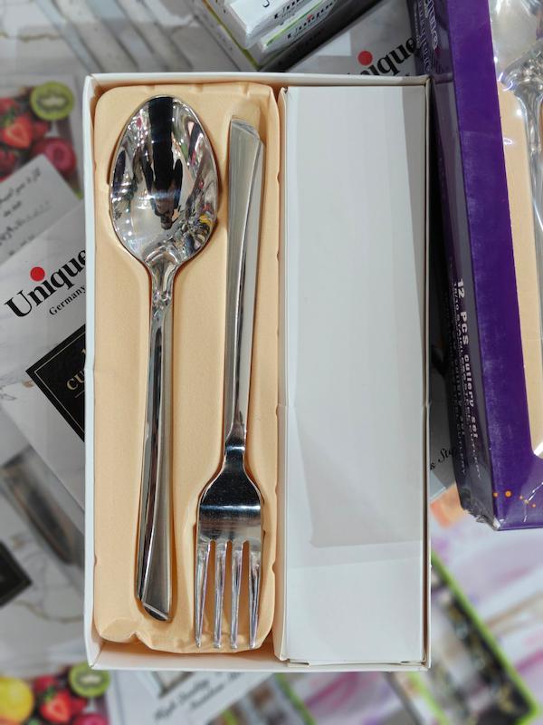 قاشق و چنگال یونیک اصل ناخونی جعبه طوسی 