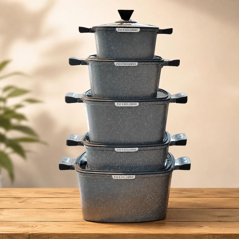 سرویس قابلمه زیو مربع کد 8300 تیره