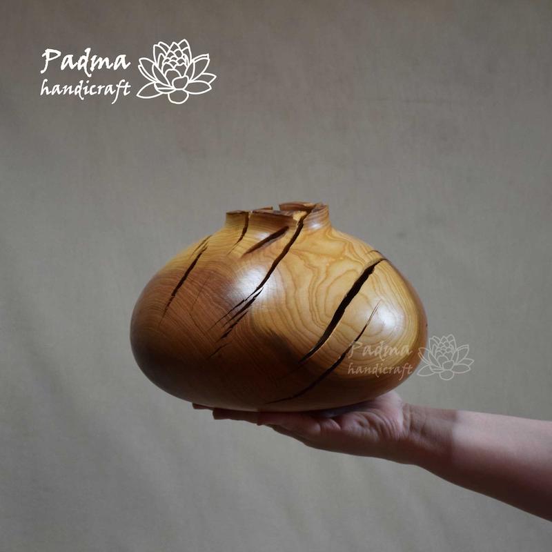 گلدان چوبی توخالی