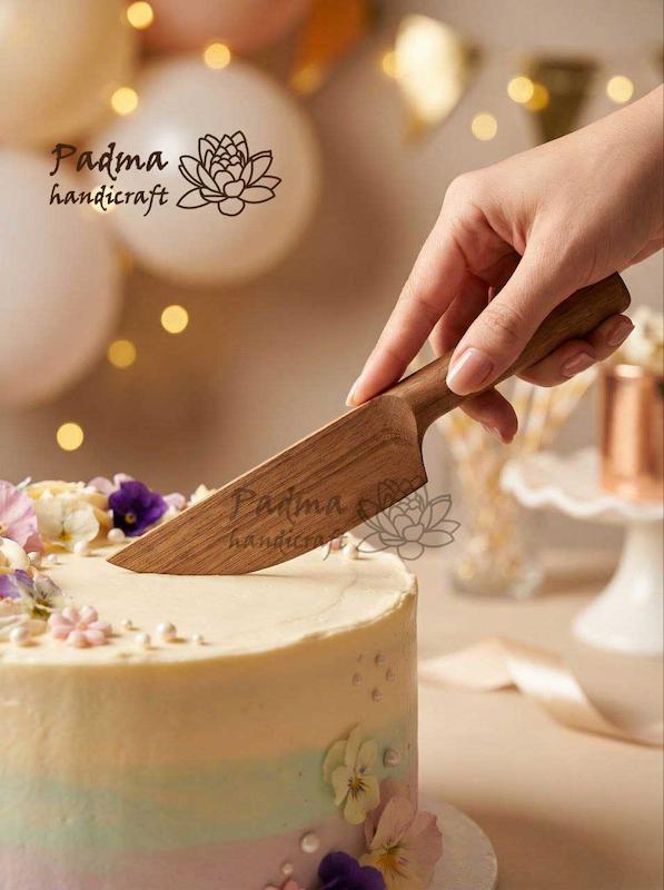 کفگیر اسلایس کیک و چاقو چوبی