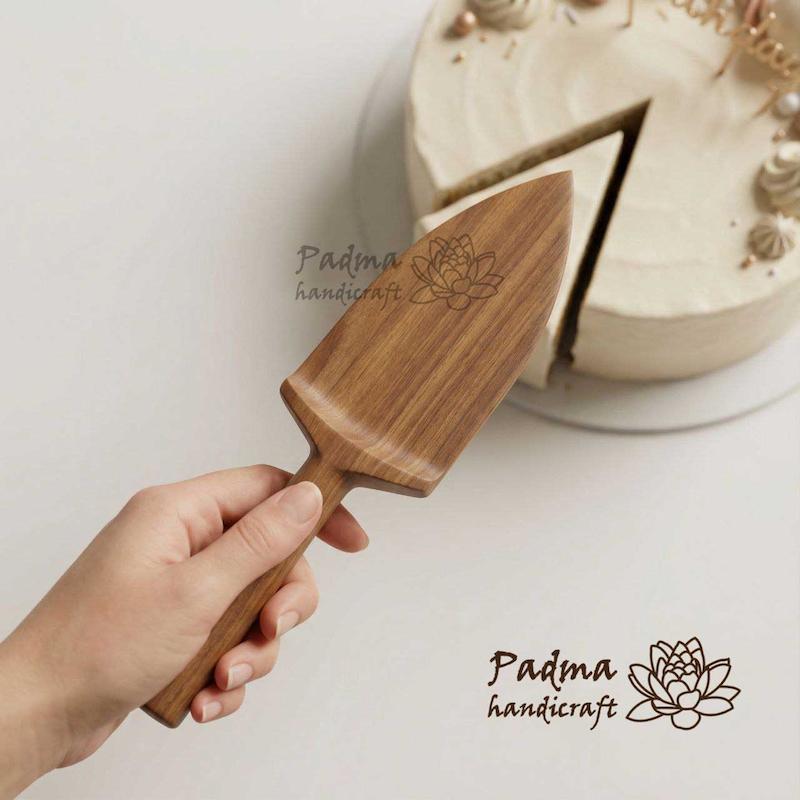 کفگیر اسلایس کیک و چاقو چوبی