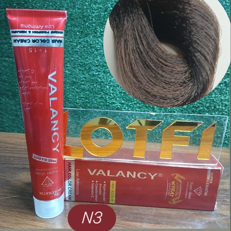 رنگ مو والانسی با رنگ قهوه ای تیره با شماره N3 حجم 100 میلی‌لیتر