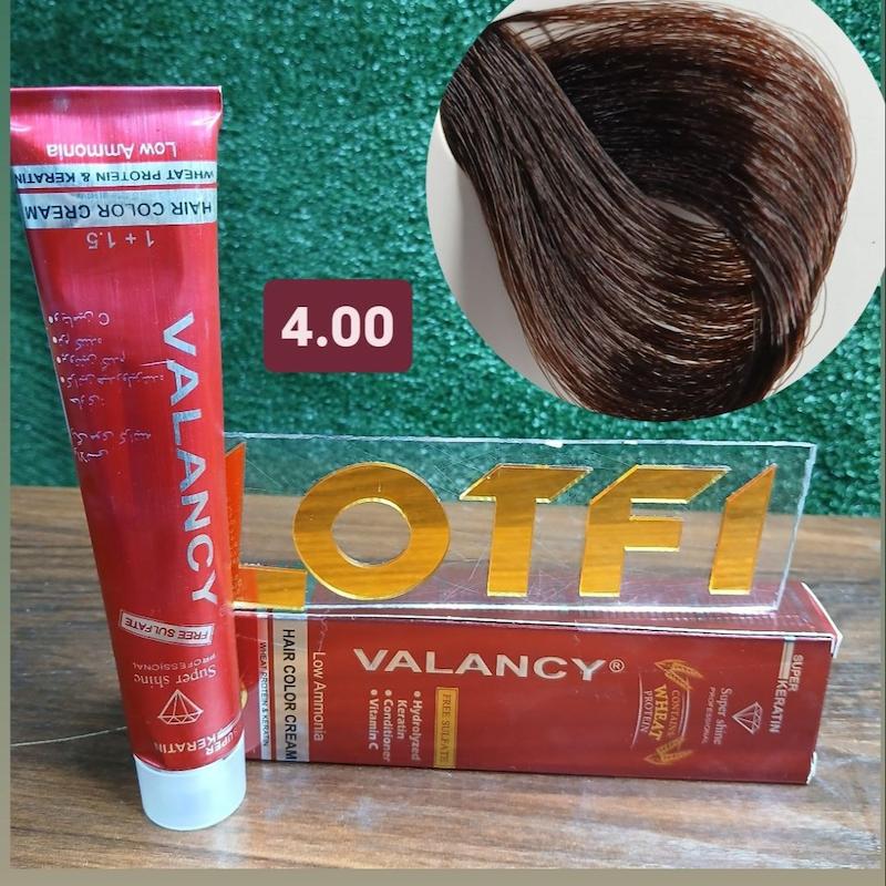 رنگ مو والانسی با رنگ قهوه ای قوی  شماره 4.00  حجم 100 میلی‌لیتر